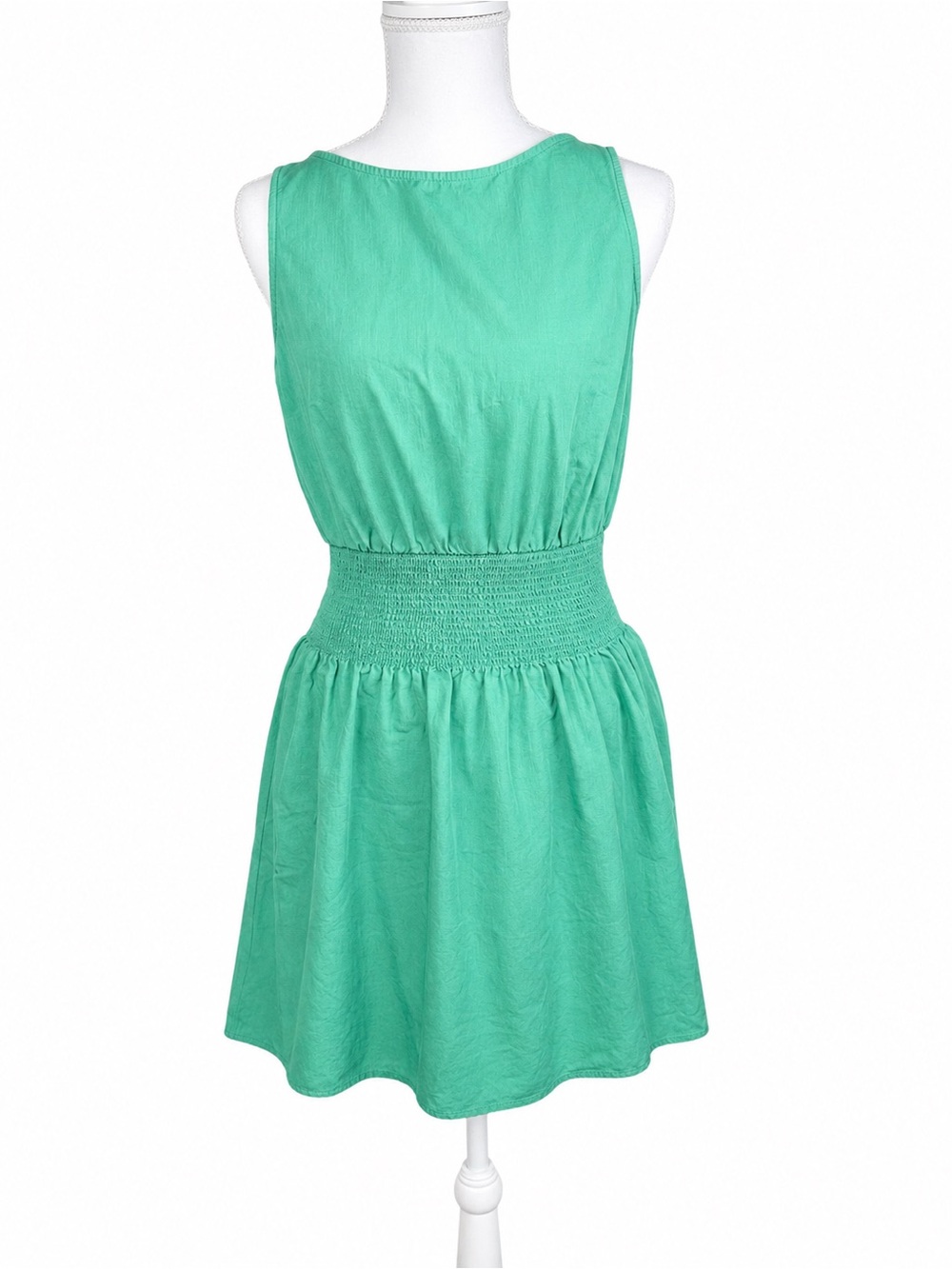 Green‎ Babydoll Dress Tie Back Women's Mini Boho Cottagecore Summer Dress